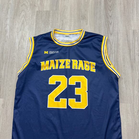 University of Michigan Wolverines Basketball Jersey Men's XL Maize Rage Hoops - Picture 2 of 7